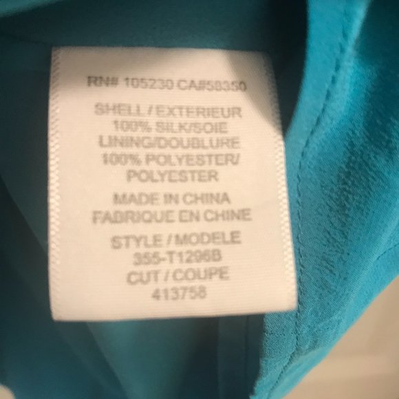 Joie Women's Turquoise 100% Silk Sleeveless Blouse, Size SM - Picture 4 of 6